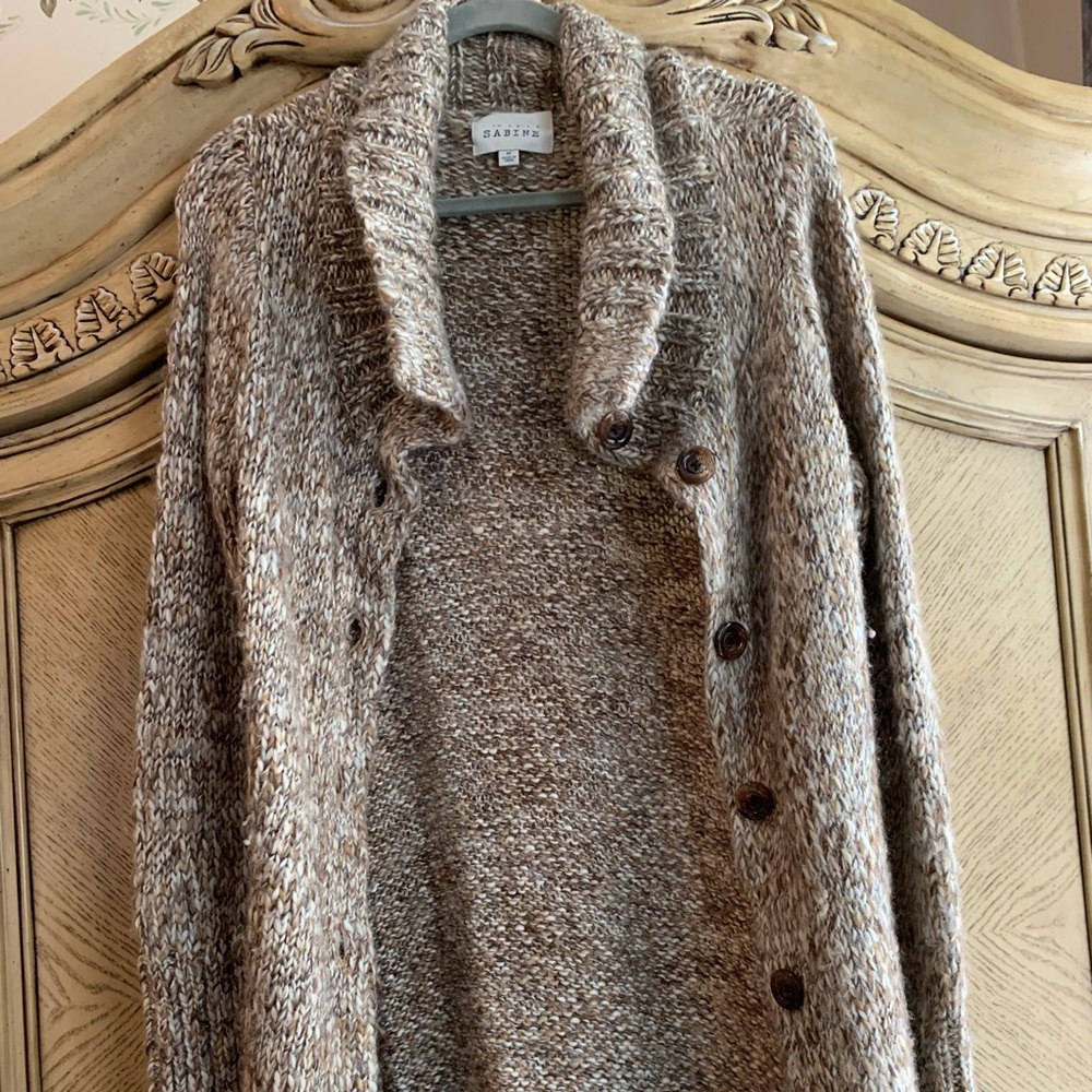 Marled Buttoned down Cardigan - Picture 2 of 4